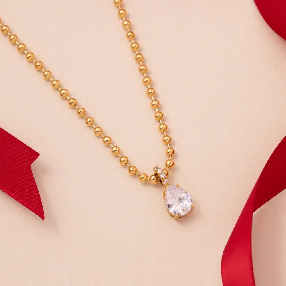Teardrop Crystal Necklace Necklace