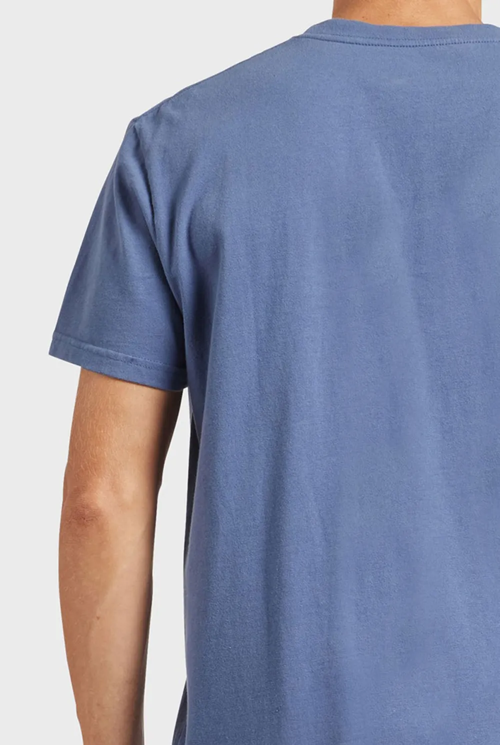 Blue Short Sleeve Crew Neck Basic Tee