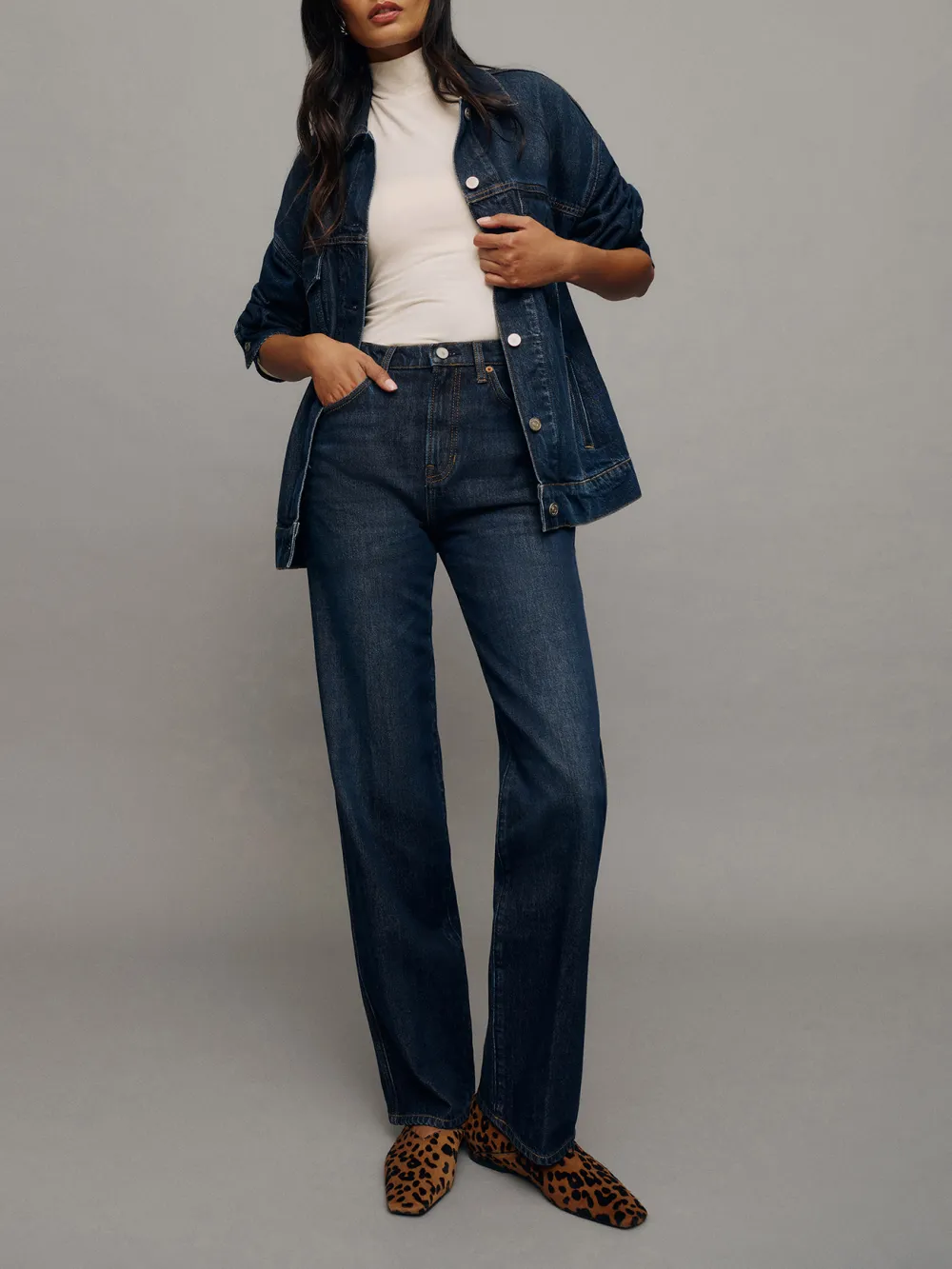 90s Inspired Mid Rise Straight Jeans