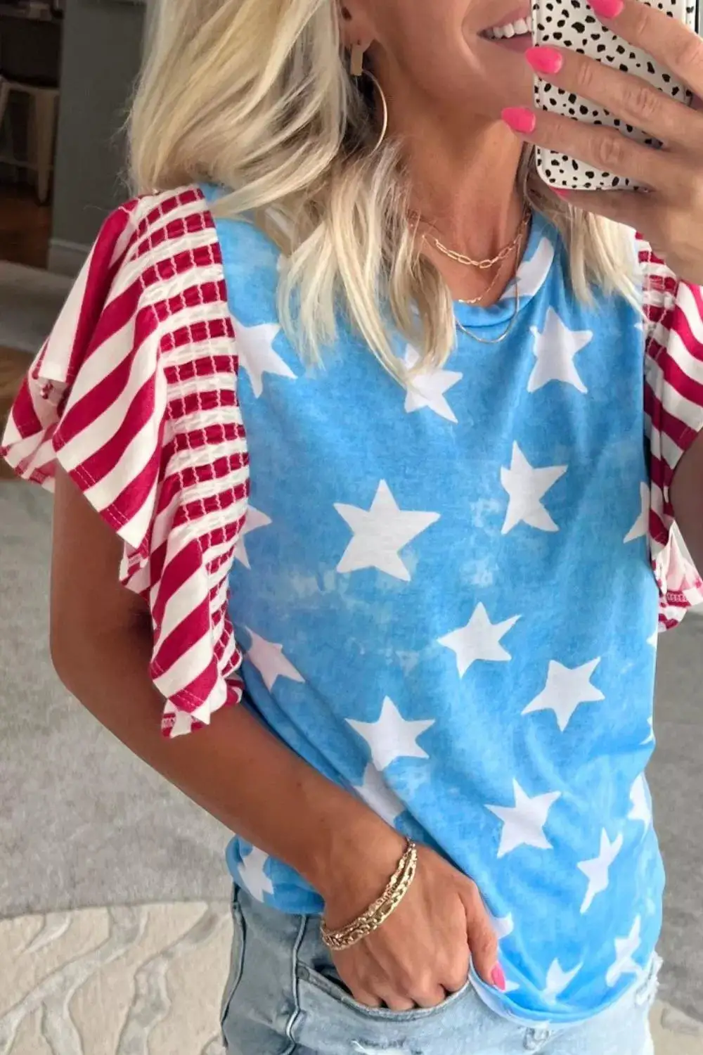 Ruffled Striped Top