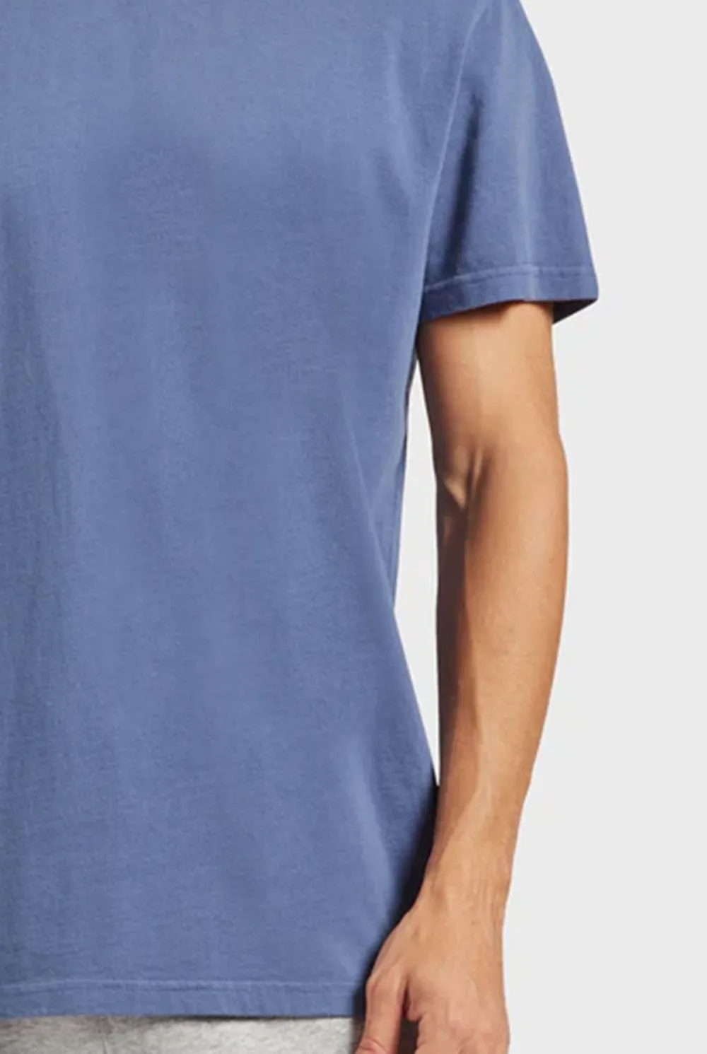 Blue Short Sleeve Crew Neck Basic Tee