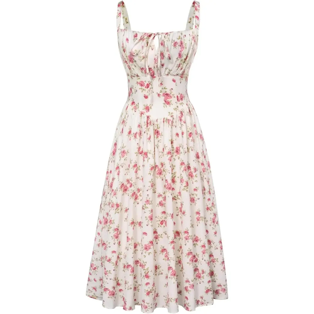 Women's Floral Corset Midi Sundress💞
