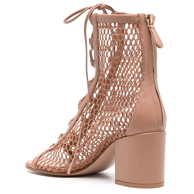 Celestine Lace-Up Chunky Heels