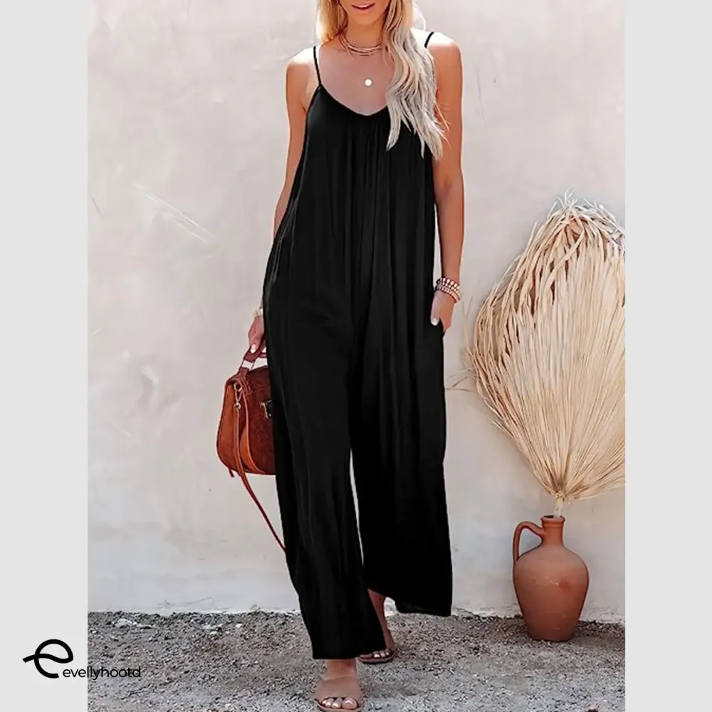 Plus Size Women's Fashion Wide Leg Suspender Jumpsuit