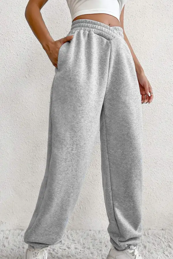 Drawstring Elastic-Waist Crisscross-Waist Pocketed Sweatpants