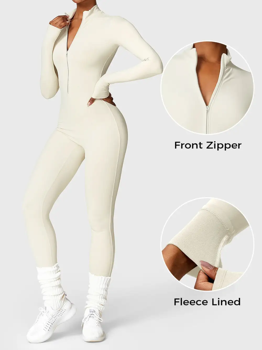 Ironfit Long-Sleeve Zip-Up Jumpsuit – Perfect for Cooler Weather!