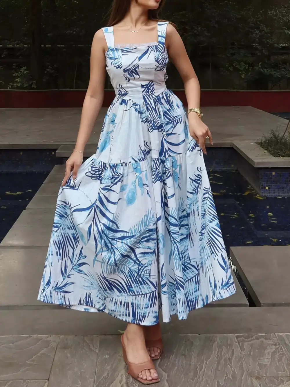 Printed Tiered Maxi Dress