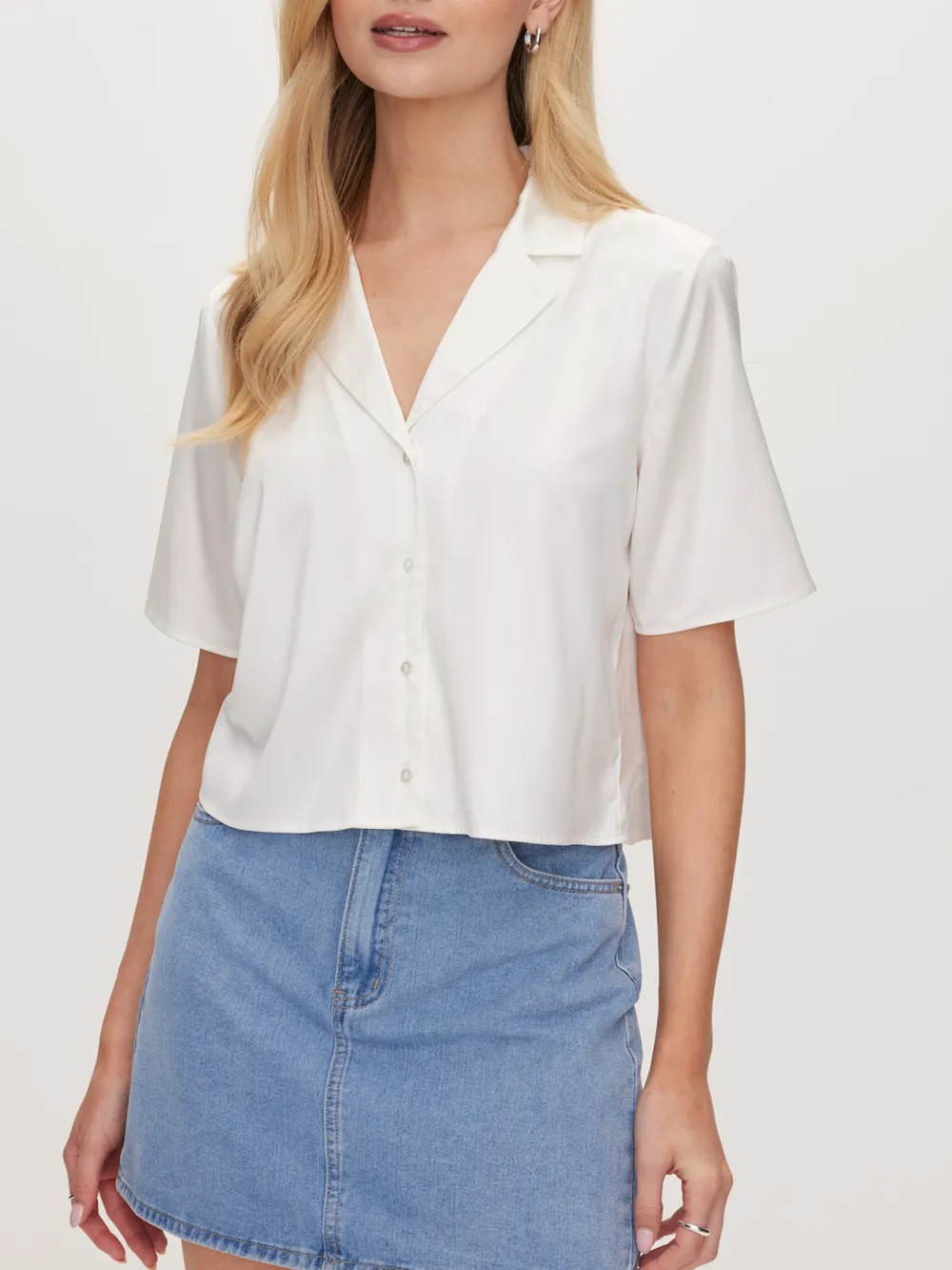 Casual Style Satin Shirt