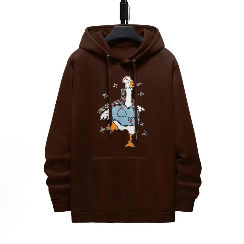 Doctor Goose Pattern Printed Hoodie
