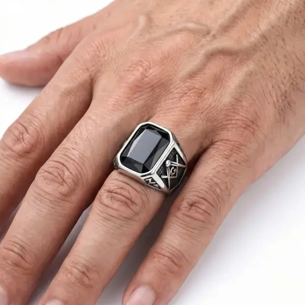 Men's Retro Masonic Ring