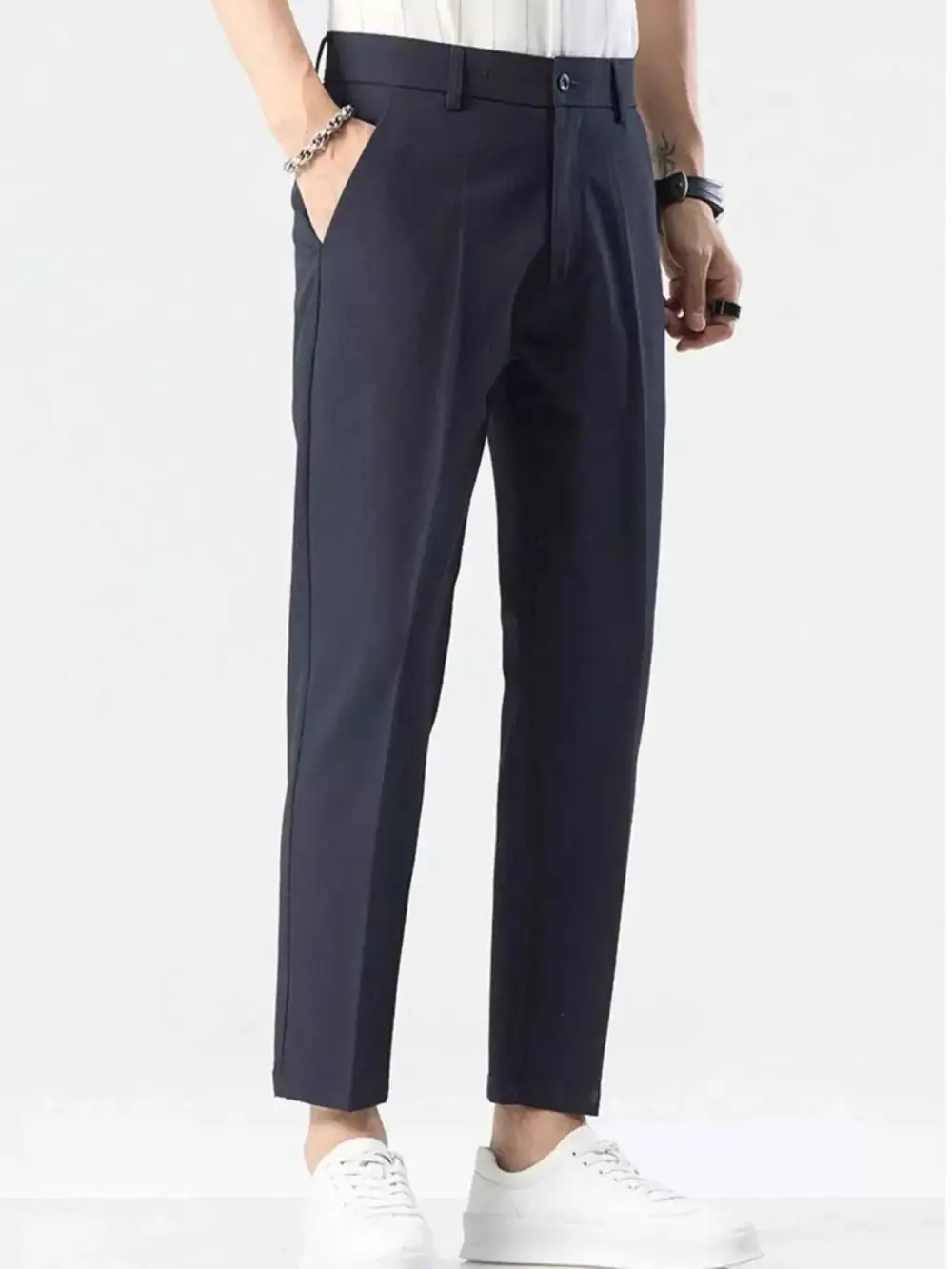 Straight-Leg Casual Pants