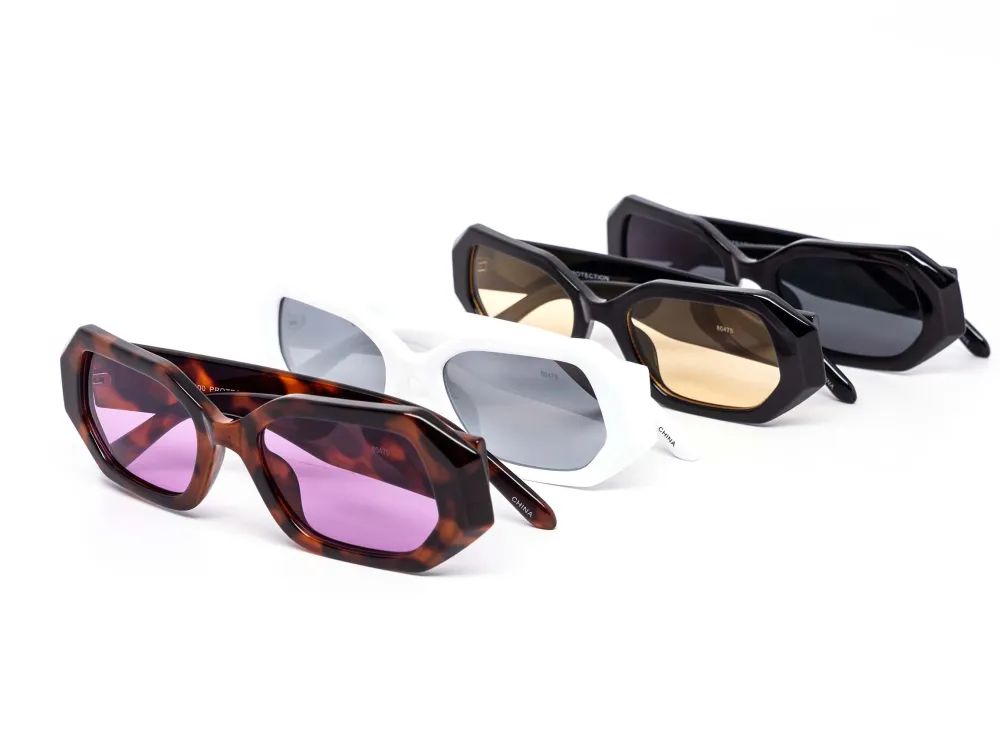 12-Pack Chunky Hexagon Dark Lens Sunglasses