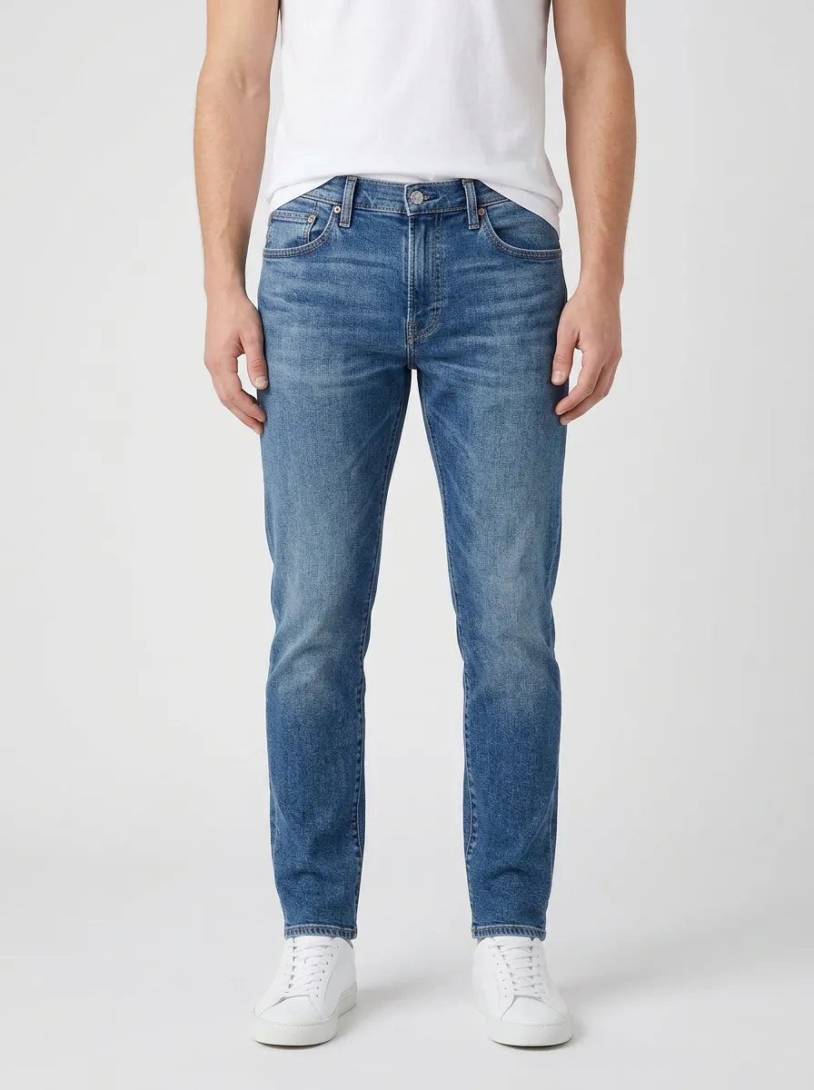 Classic Slim Fit Stretch Denim Trousers