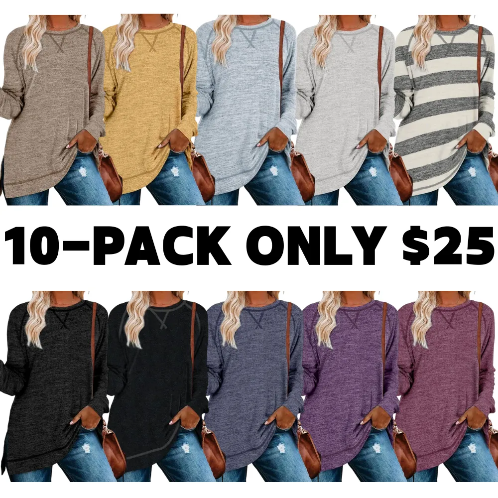 Tunic Tops for Women 2025 Long Sleeve Shirts for Leggings Loose Fit Sweaters