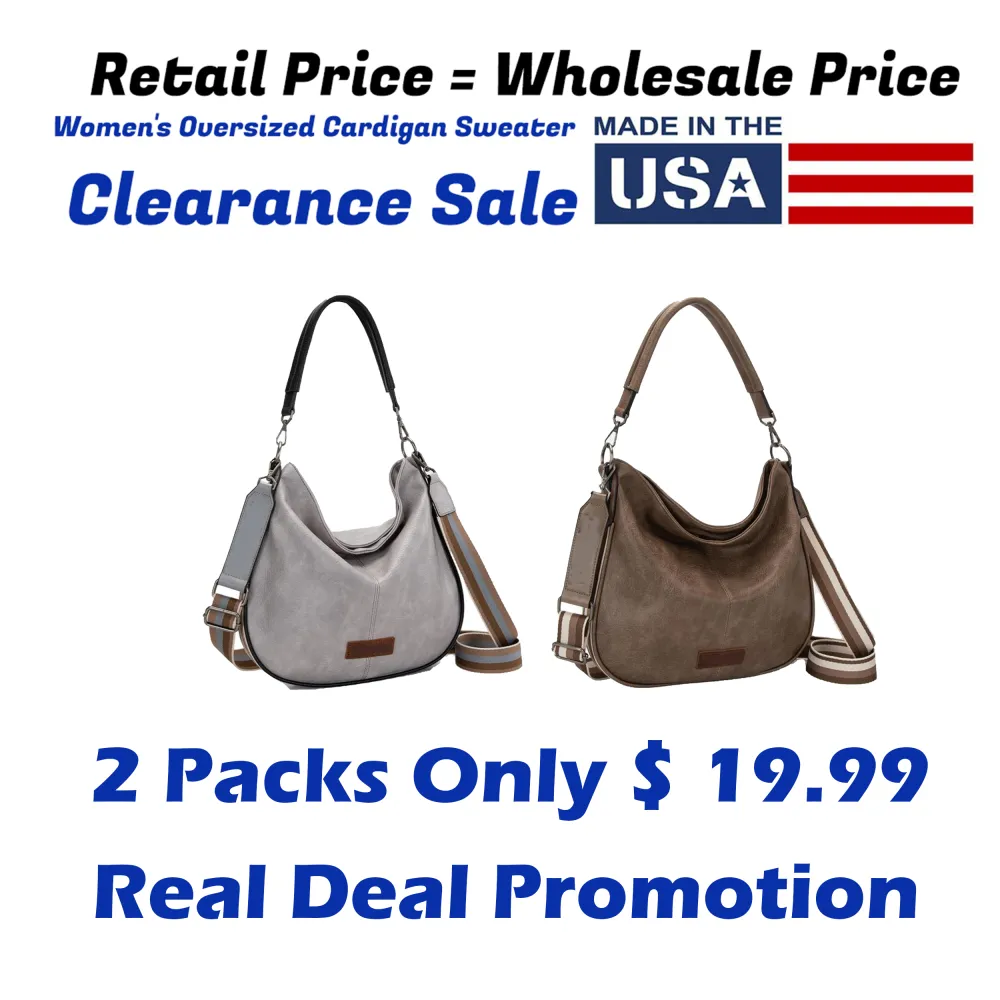 Hobo Bags Large Crossbody Bags for Women – Shoulder Purses with Striped Cotton Straps 🔥 Limited-Time Offer — 50% OFF