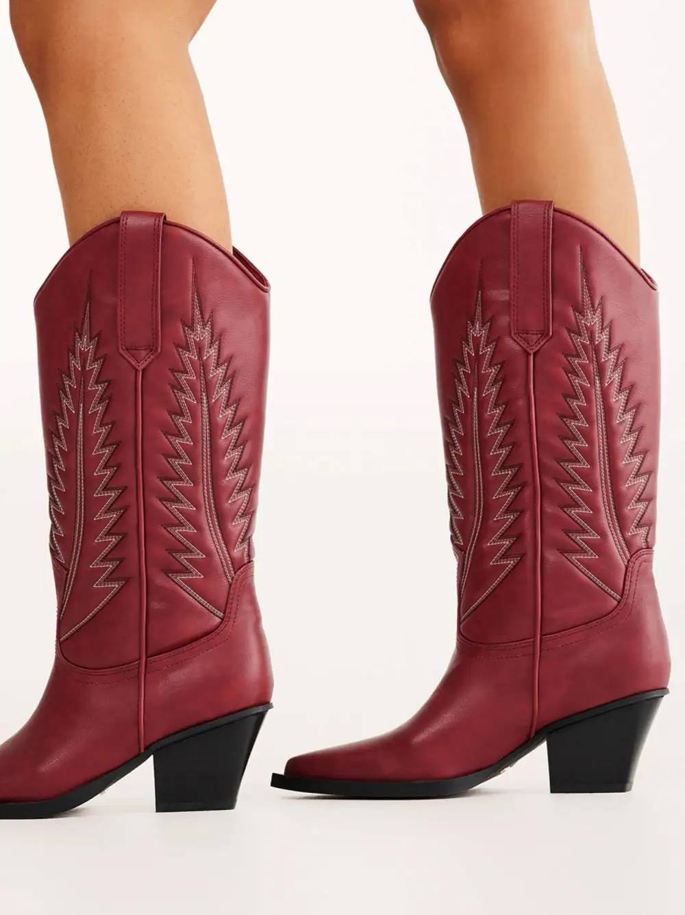 Classic Western Cowboy Pointed-Toe Knee-High Boots