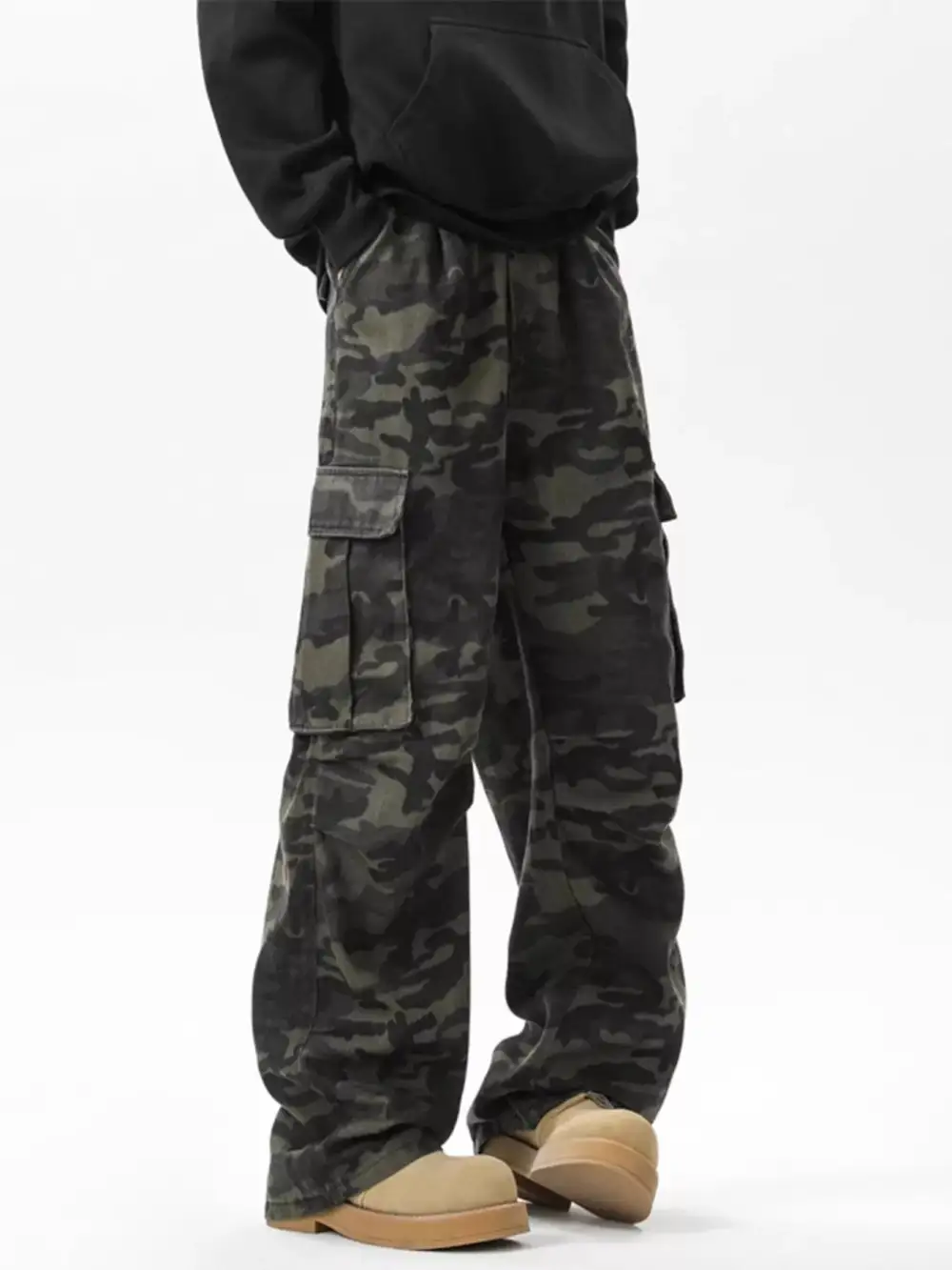 Refined Men's Full Size Loose Fit Camouflage Cargo Pants