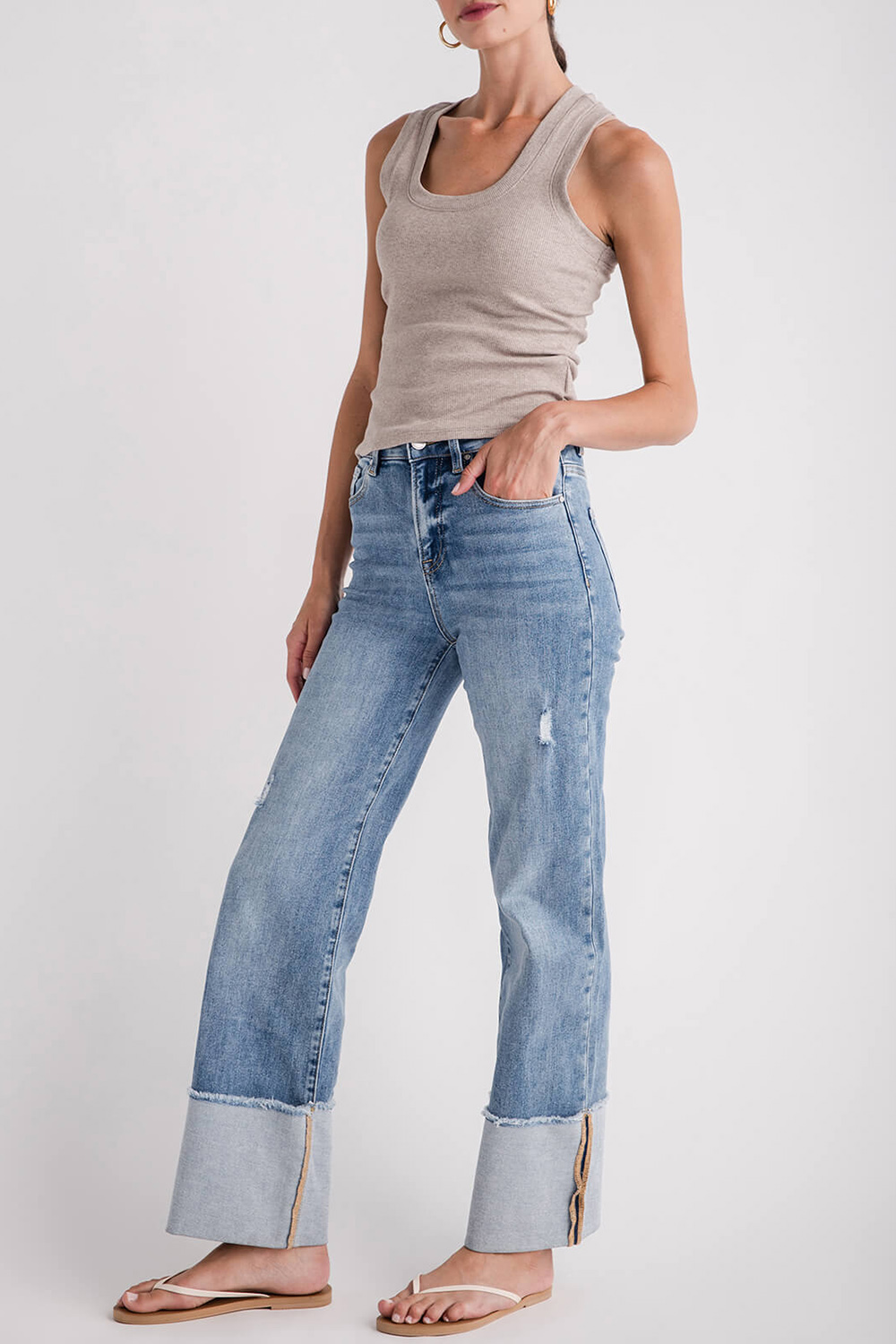 Rib Tank - Heather Taupe