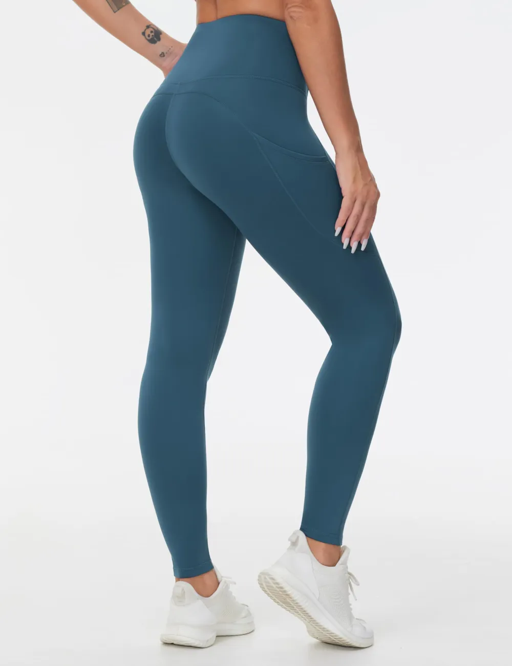 Women's High Waist Stretch Pants - Blue