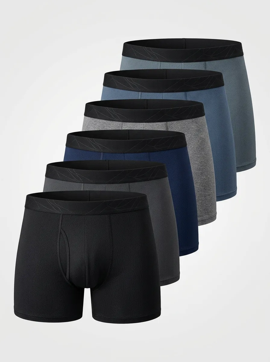Men's Breathable Mesh Set 6-Pack Boxer Briefs