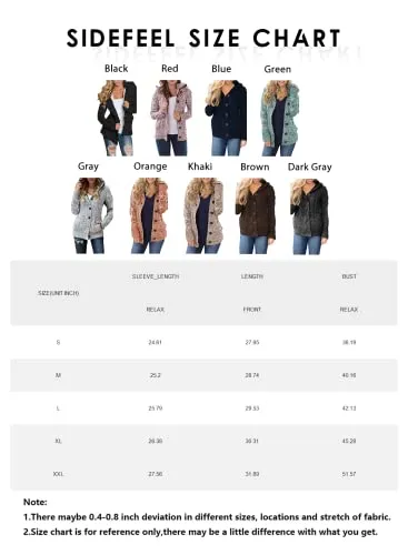 Women Hooded Knit Cardigans Button Cable Sweater Coat