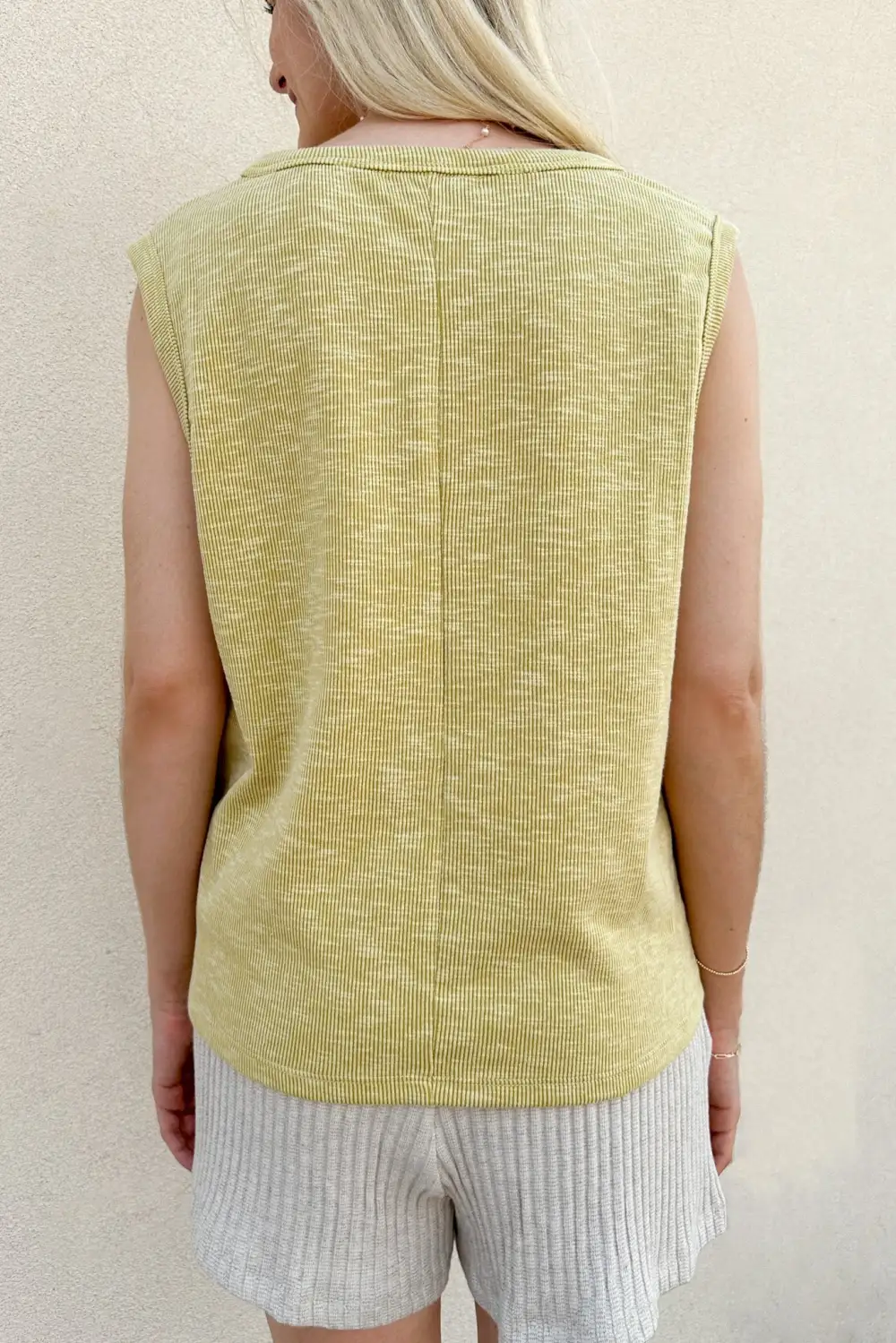 Loose Fit Ribbed Sleeveless Top