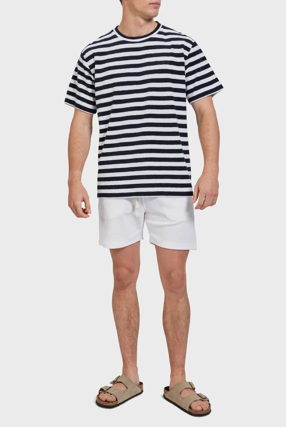 Short Sleeve Striped Crew Neck Tee