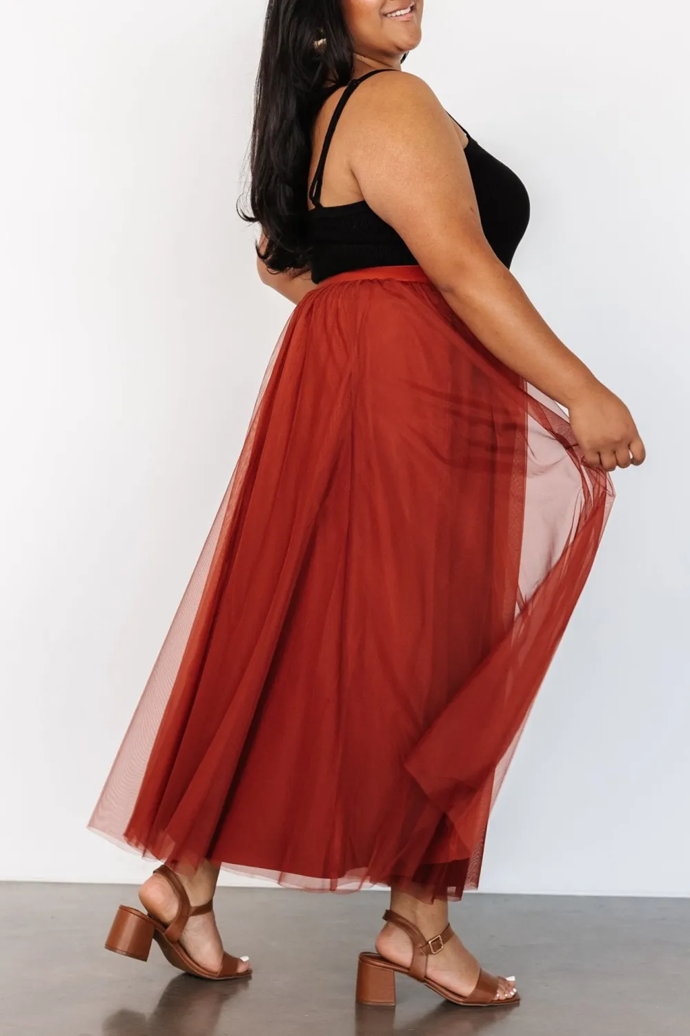 Minimalist High-Waisted Temperament Tulle Skirt