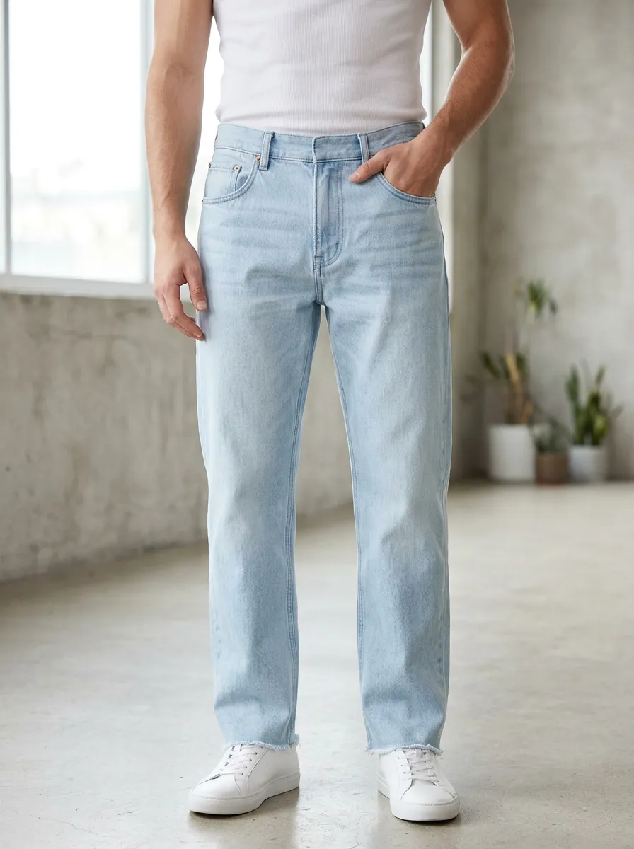 Men's Classic Jeans with Five Pocket Detail