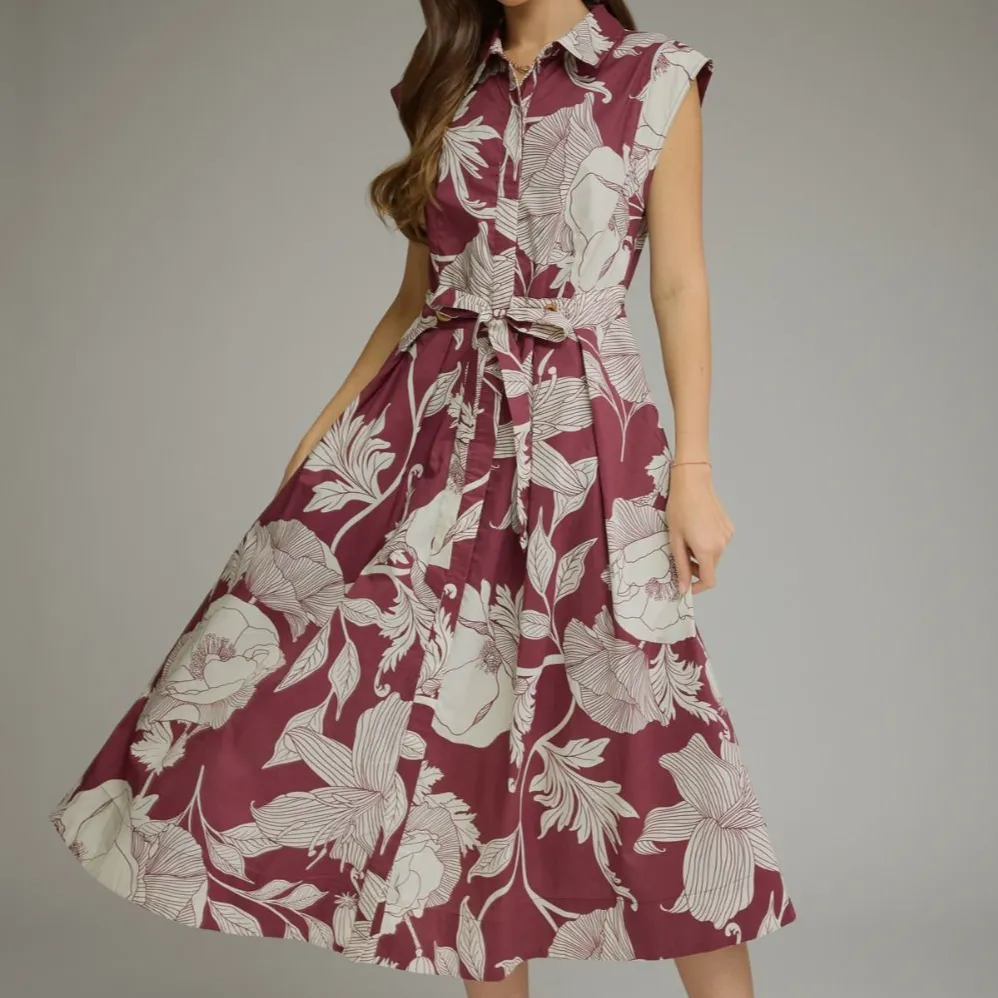 Floral Button Closure Dress