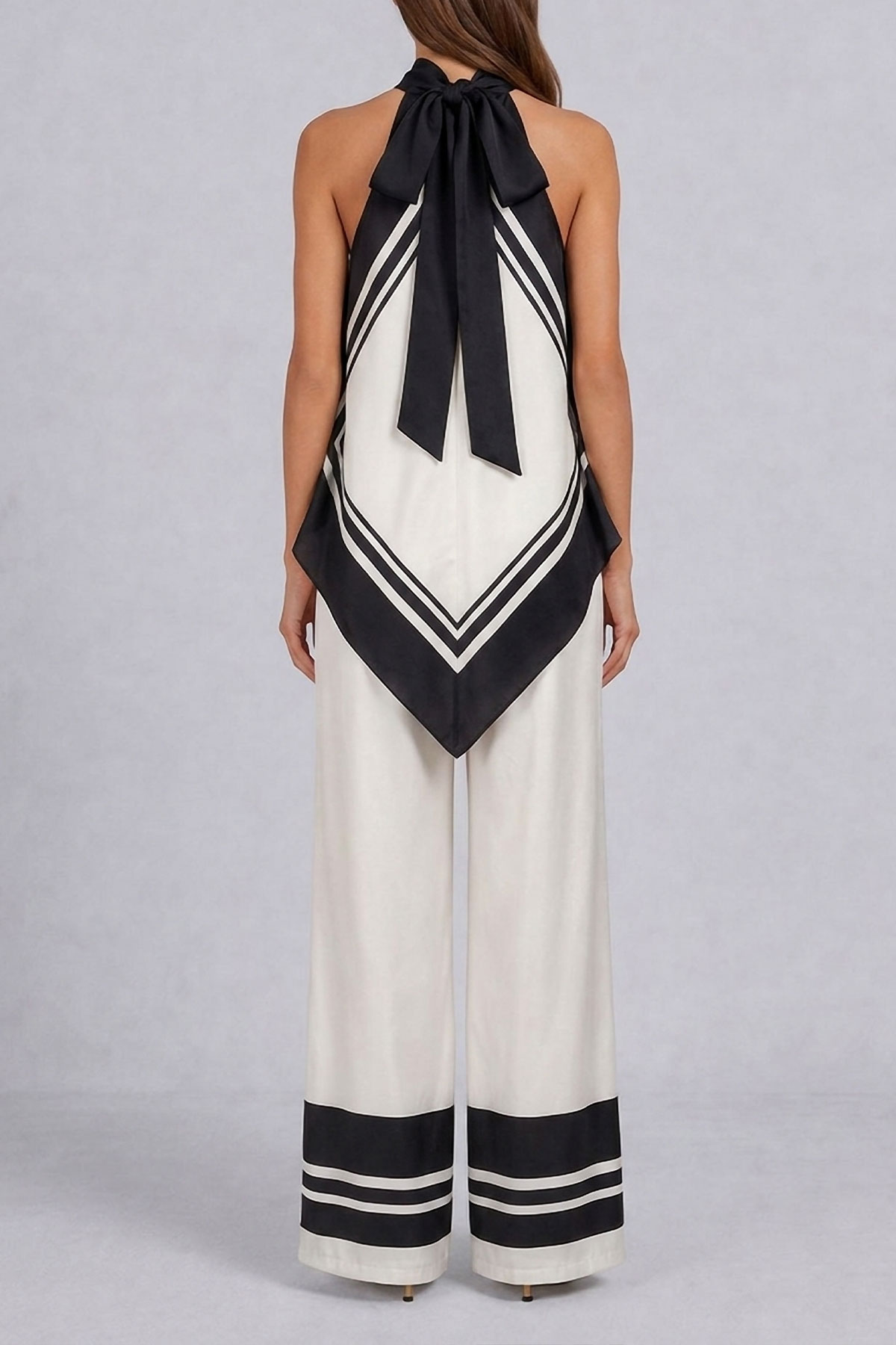Asymmetrical Printed Matching Pants Set