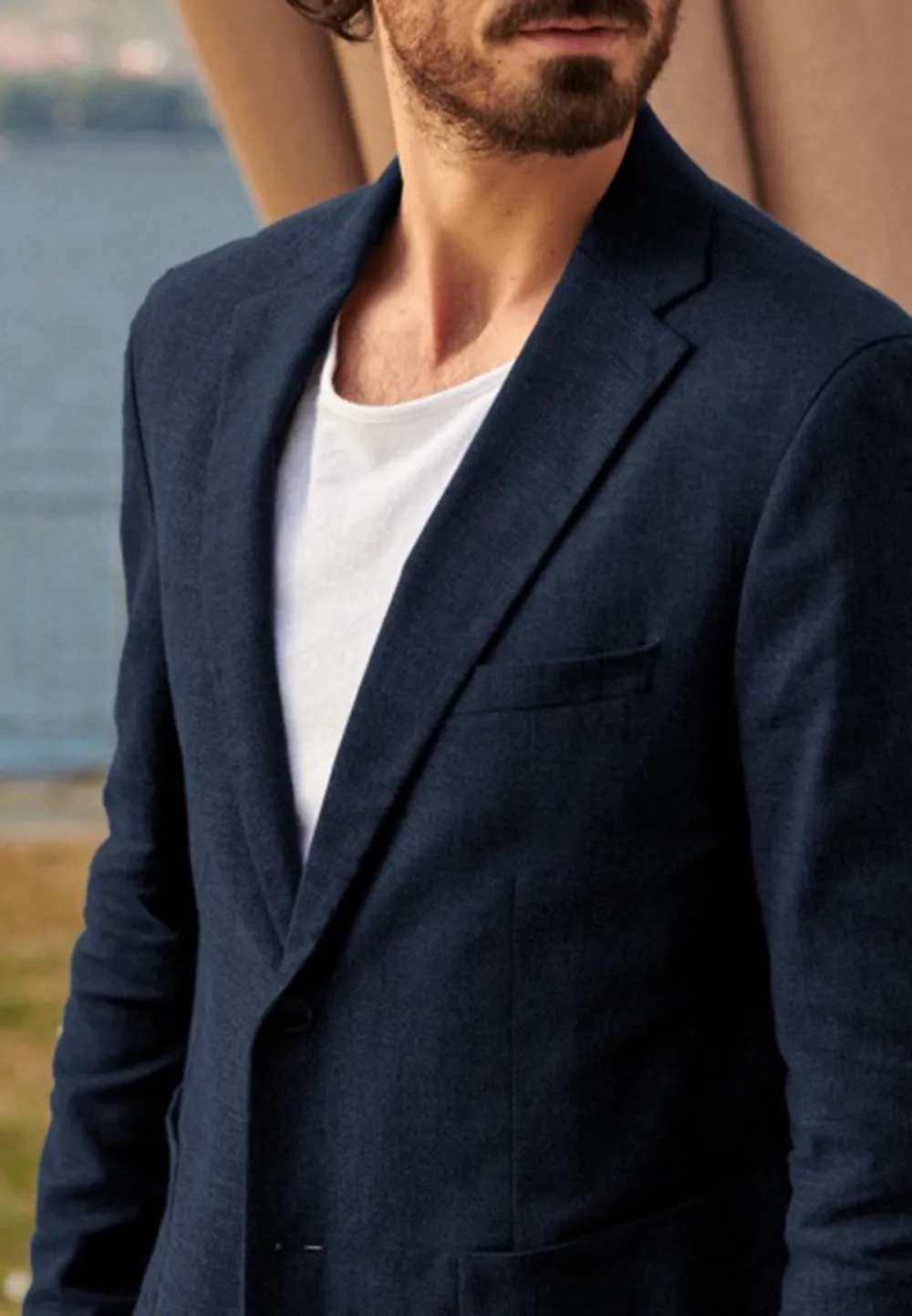 Slight Stretch Jacket-Navy