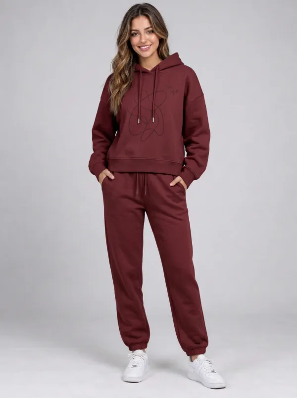 Women's Sage Green Dropped Shoulder Solid Hoodie & Pants Set