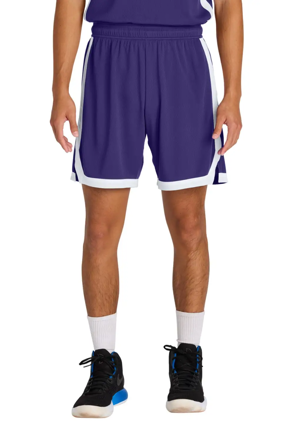Striped Mesh Basketball Shorts
