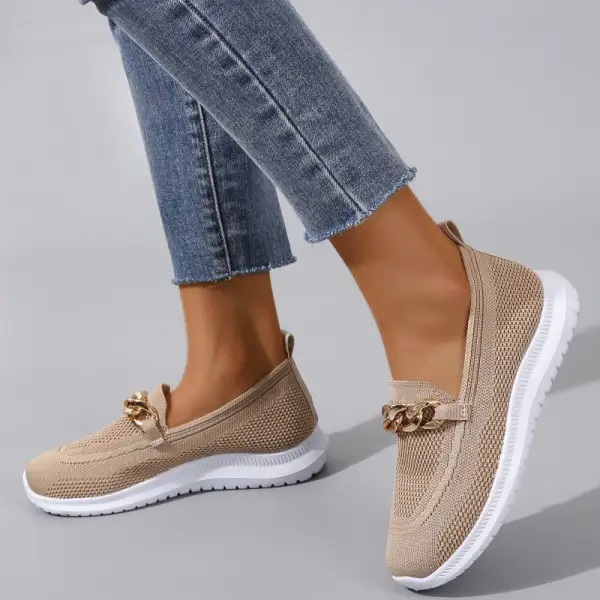 Mesh Chain Detail Breathable Lightweight Sneakers