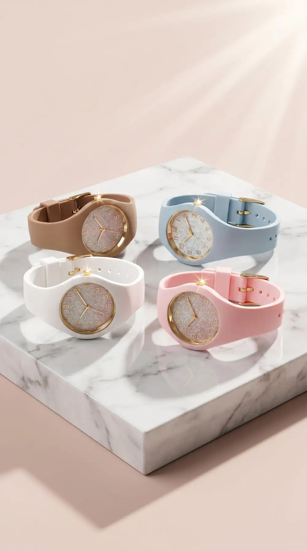 Distinctive Silicone Glitter Fashion Watch