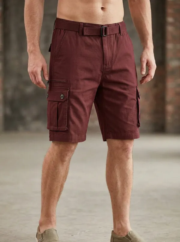 Men's Tactical Outdoor Olive Green Multi-Pocket Cargo Shorts
