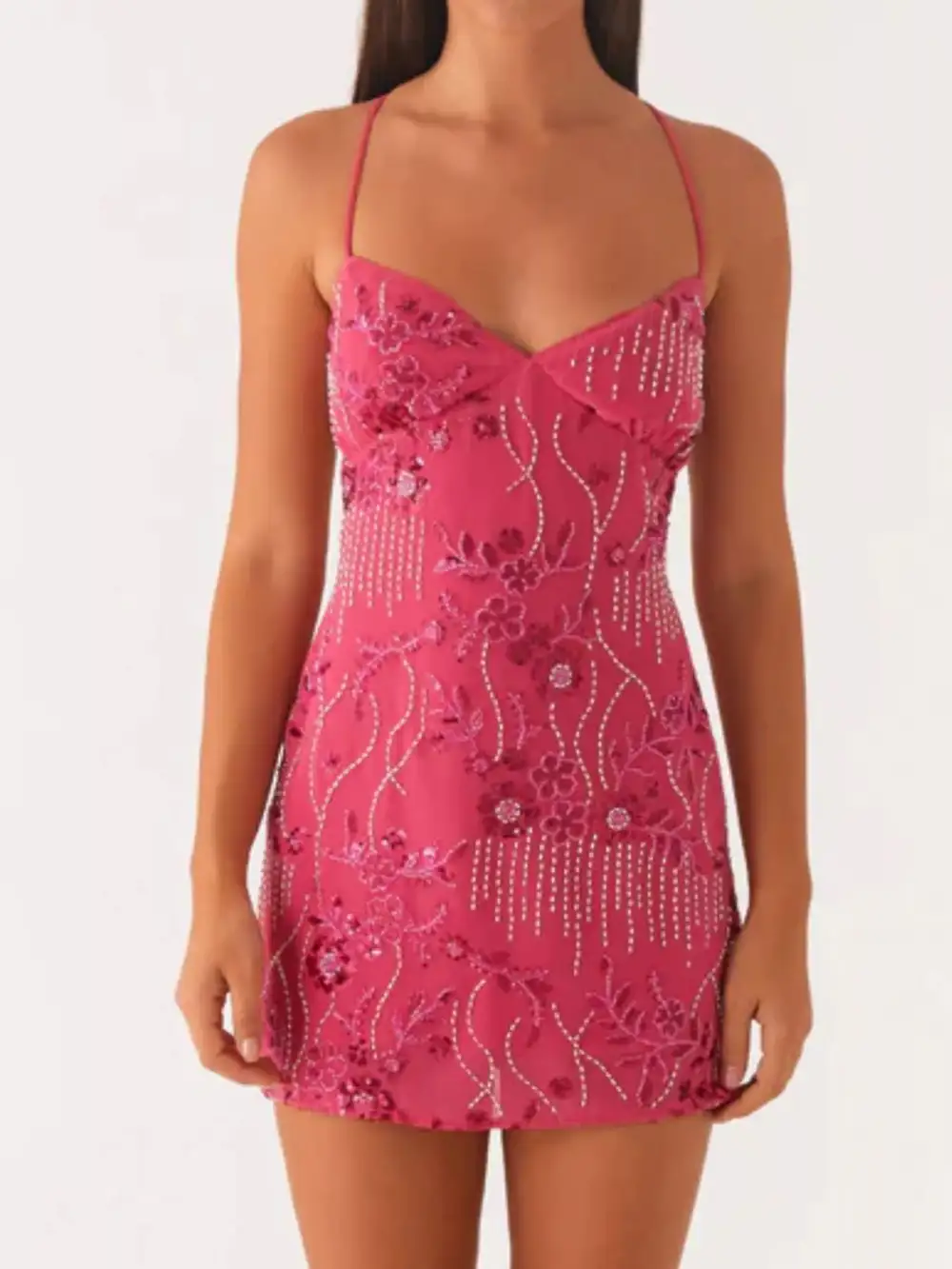 Drape Floral Mini Dress