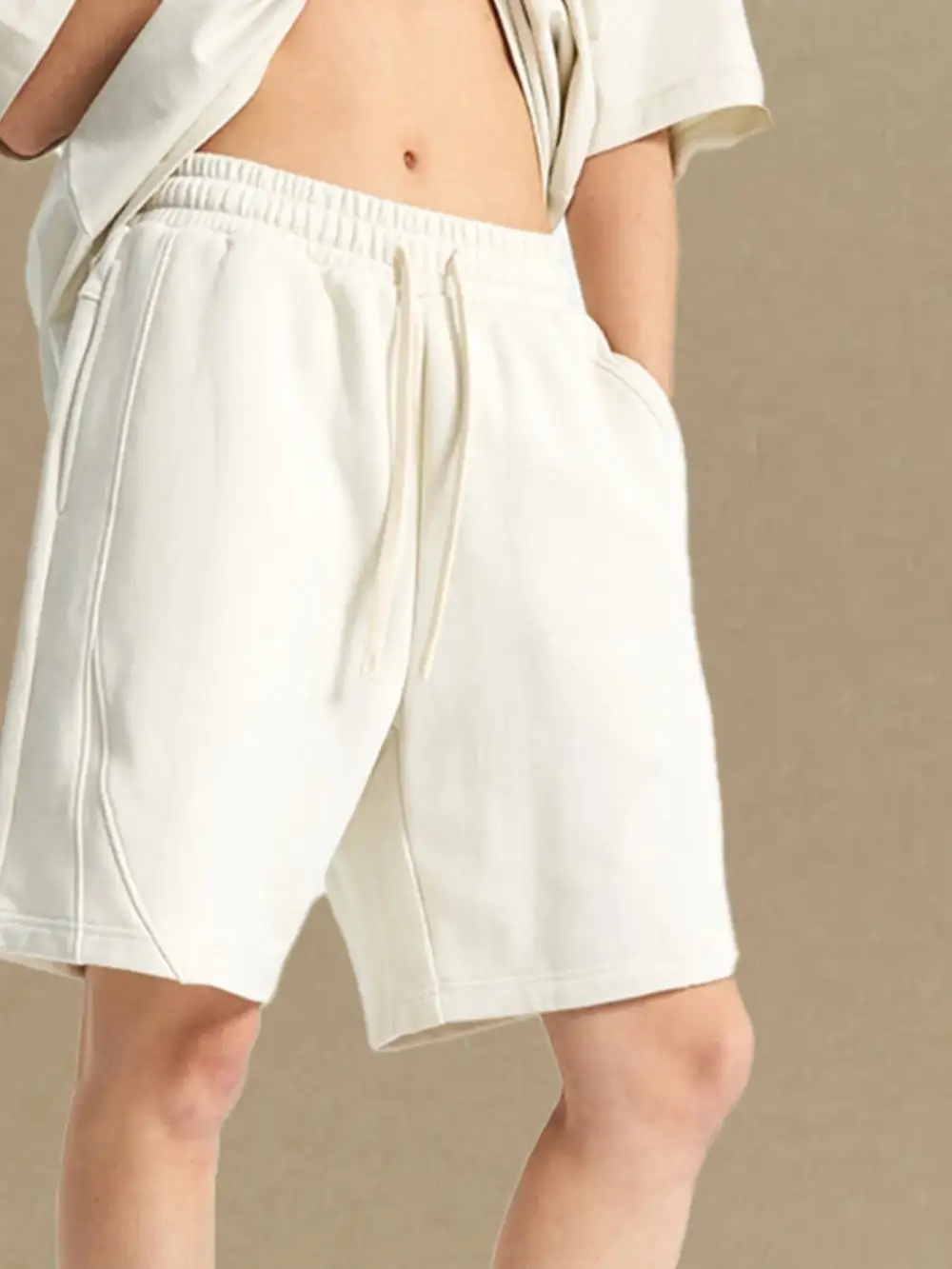 Soft Cotton Blend Easy Waist Casual Shorts