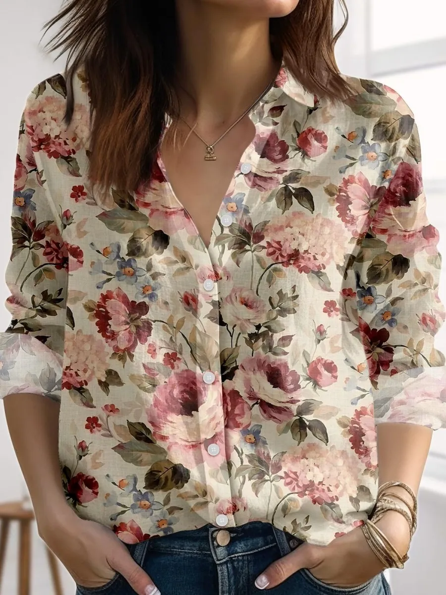 Vintage Peony Floral Shirt