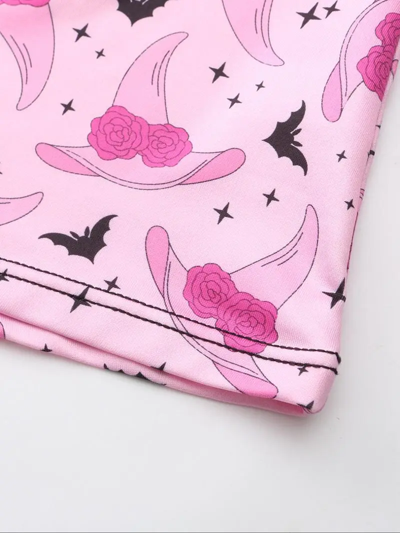 Women Cute Gothic Halloween Contrast Lace Hipster Panties, Contrast Binding Boyshorts