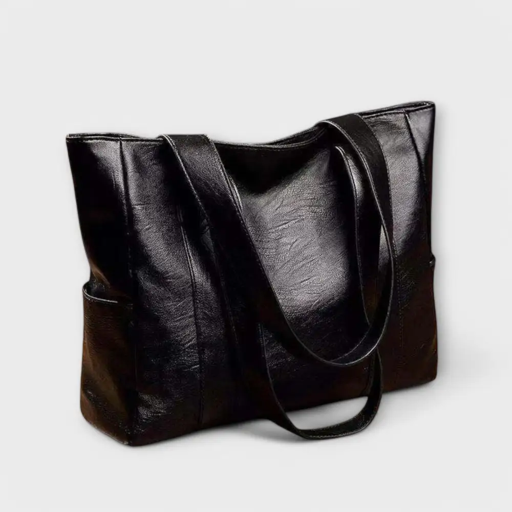 Structured Underarm Leather Handbag