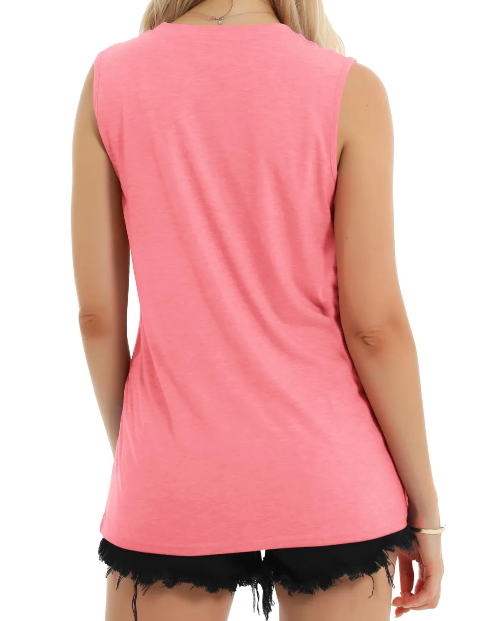 White Butterfly Print Tank Top