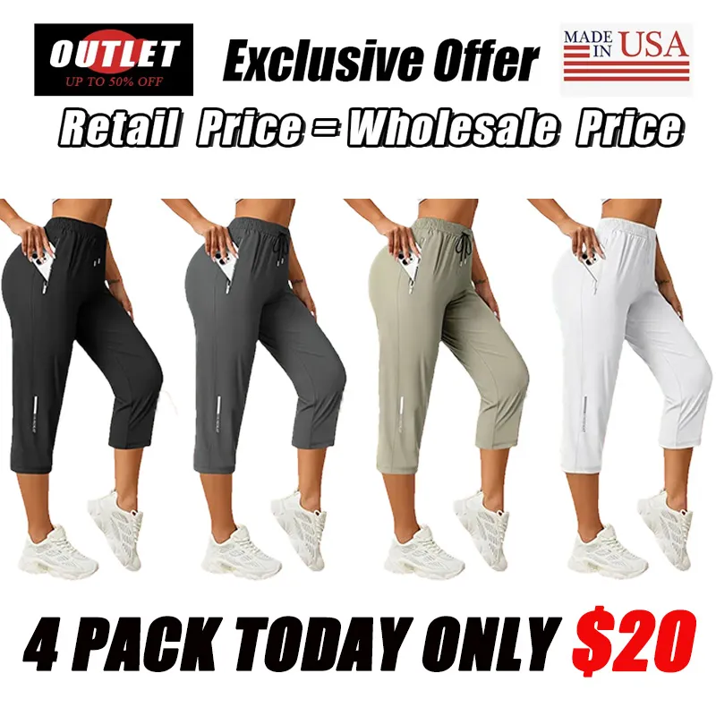 Women’s Capri Pants – Loose Fit, Summer Drawstring Waist, Zipper Pockets, Breathable High-Stretch Fabric, Suitable for Everyday Wear