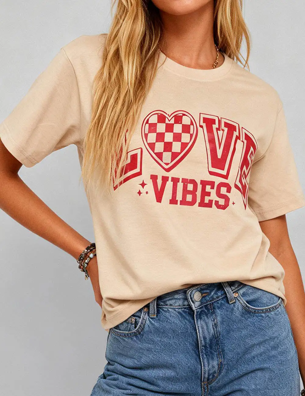 Valentine Heart Top Love Letter T-shirt