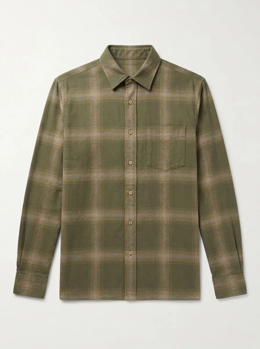 Classic Texture Plaid Long-Sleeve Men's Long-Sleeve Shirt