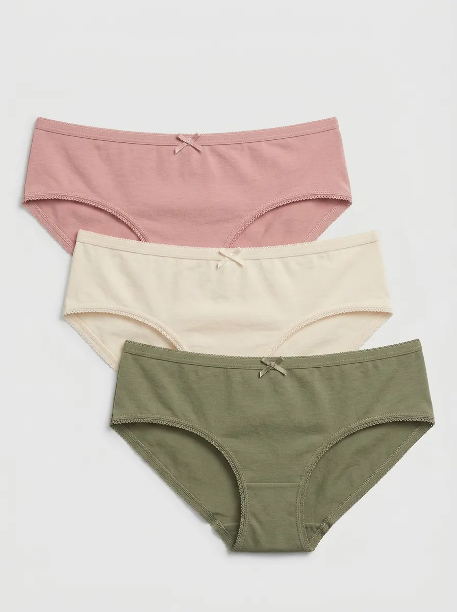 Bow-Detail Women's Three-Piece Panty Set