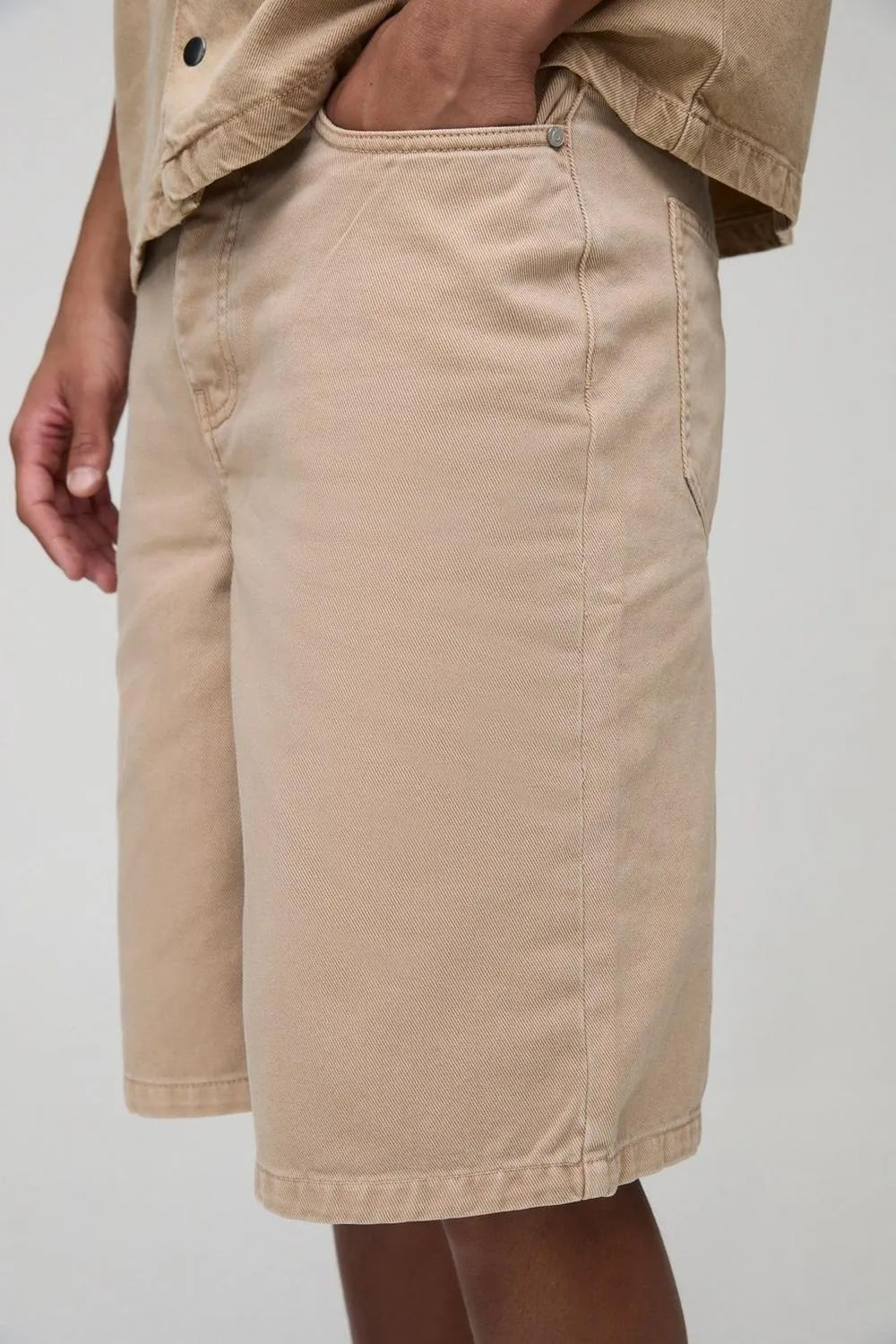 Rigid Washed Denim Jorts Spring And Summer Casual Style