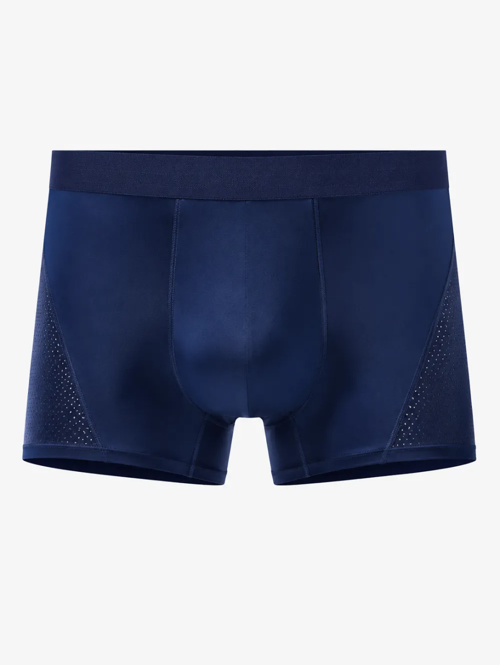 Men's Athletic Performance Navy Blue Mesh Panel Boxer Briefs