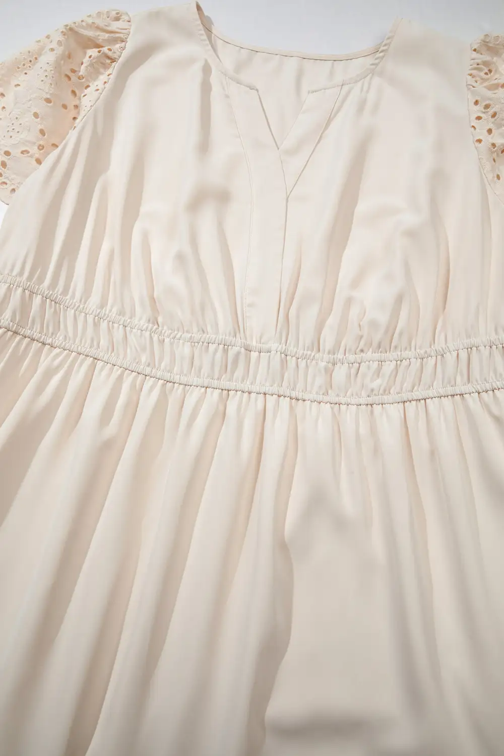 Patchwork Embroidered V Neck Maxi Dress
